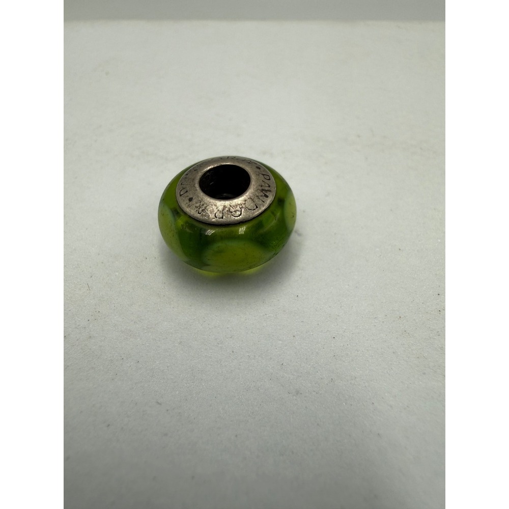 Pandora Green Murano Glass Spot Charm Sterling Silver S925 ALE 790653